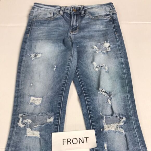FLYING MONKEY Pricilla High Rise Distressed Skinny Jeans Size 25 Ripped Denim - Picture 3 of 11